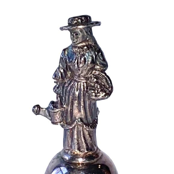 New England Collectors Society Bell Woman Flower Basket Water Can Silver Plate - Picture 1 of 9